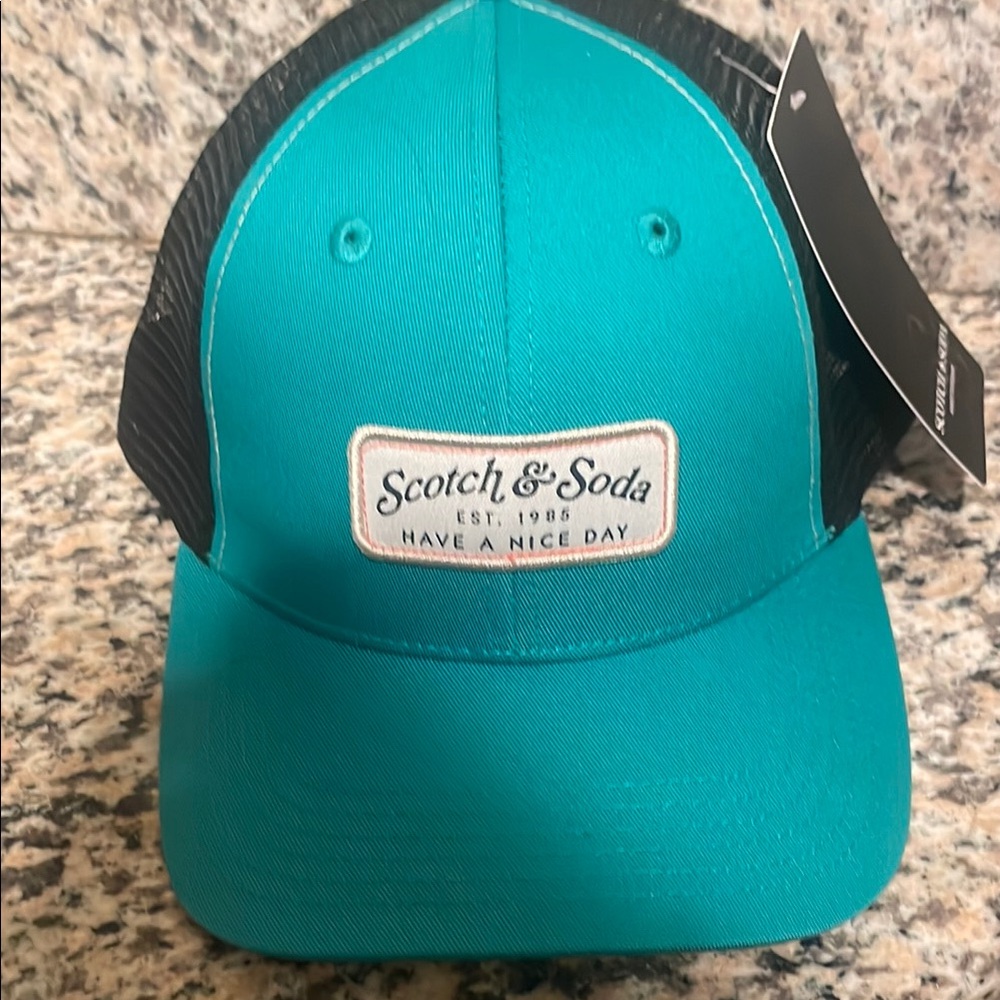 Scotch & Soda Turquoise and Trucker Black Hat